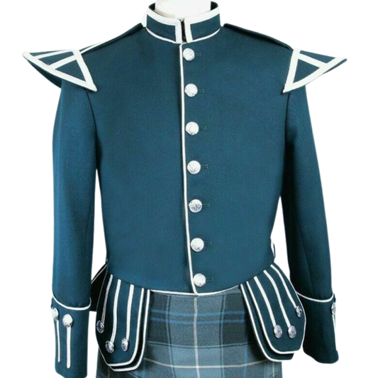 Men's Wool Blend Military Piper Drummer Doublet Highland Jacket |Scottish ceremonial jacket