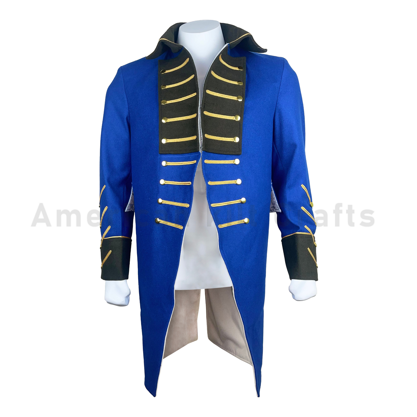 Men's Royal Blue Military Tailcoat Jacket | Vintage 18th Century Steampunk Costume Coat