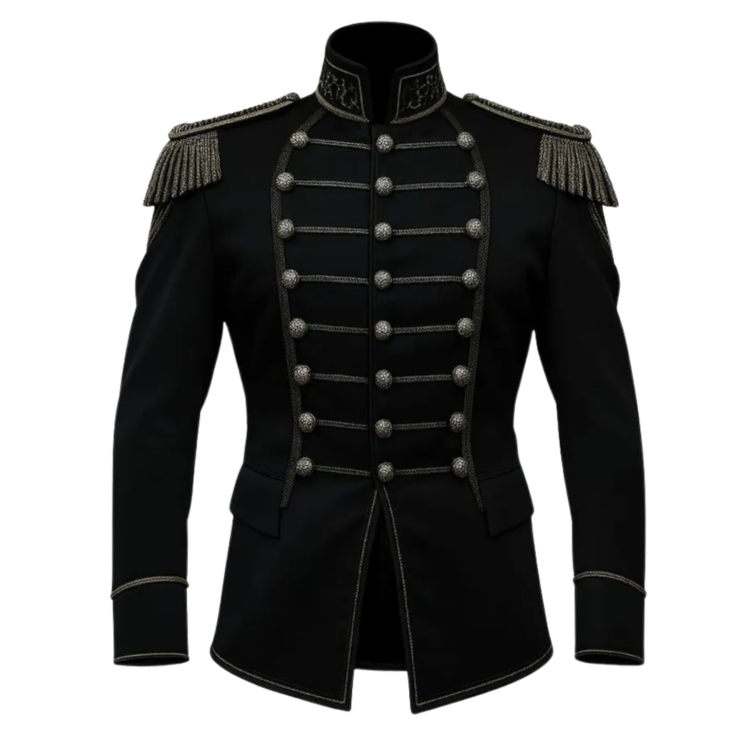 Men’s Marching Uniform Coat| Black Military Band Jacket |Hussar Style Parade-Jacket