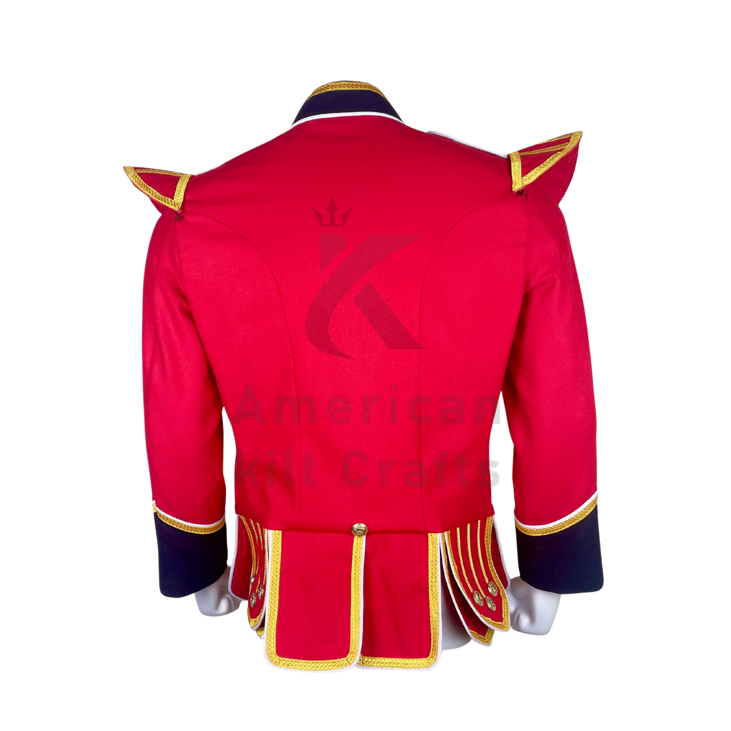 Scottish Red Military Doublet Jacket | Piper & Drummer Parade Kilt Jacket | Bagpiper Marching Band Tunic for Men
