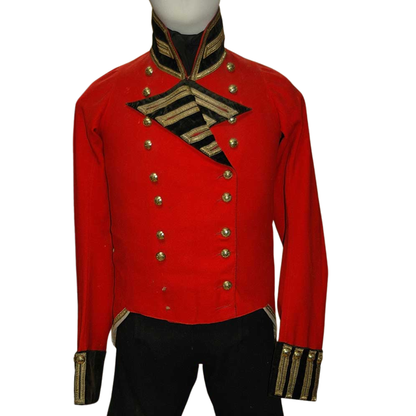 Men's Military British Army Officer Tunic - Scarlet Wool with Black Facings