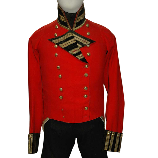 Men's Military British Army Officer Tunic - Scarlet Wool with Black Facings