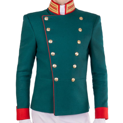 Men's Imperial Russian Guard Officer Tunic | Dark Emerald Military Costume
