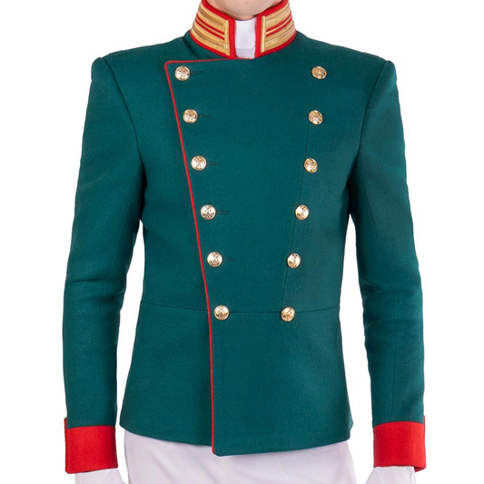 Men's Imperial Russian Guard Officer Tunic | Dark Emerald Military Costume