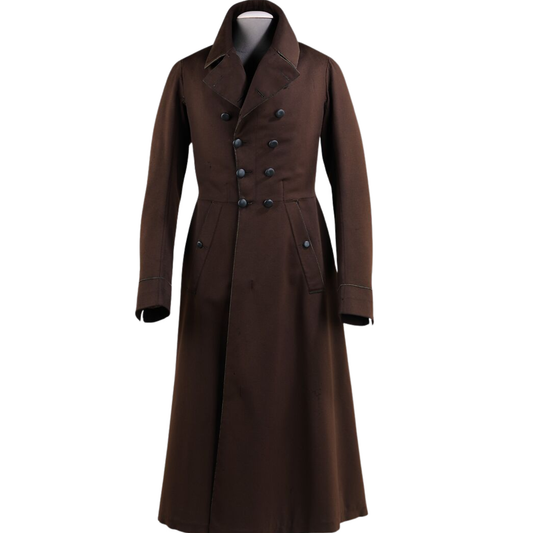 Men's 1840s Museum Military Overcoat - Early Victorian Wool Frock Coat