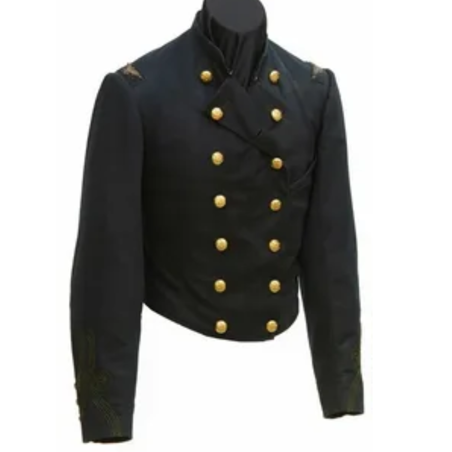 Men's Civil War Era Naval Officer Double-Breasted Wool Shell Jacket