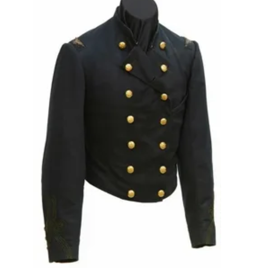 Men's Civil War Era Naval Officer Double-Breasted Wool Shell Jacket