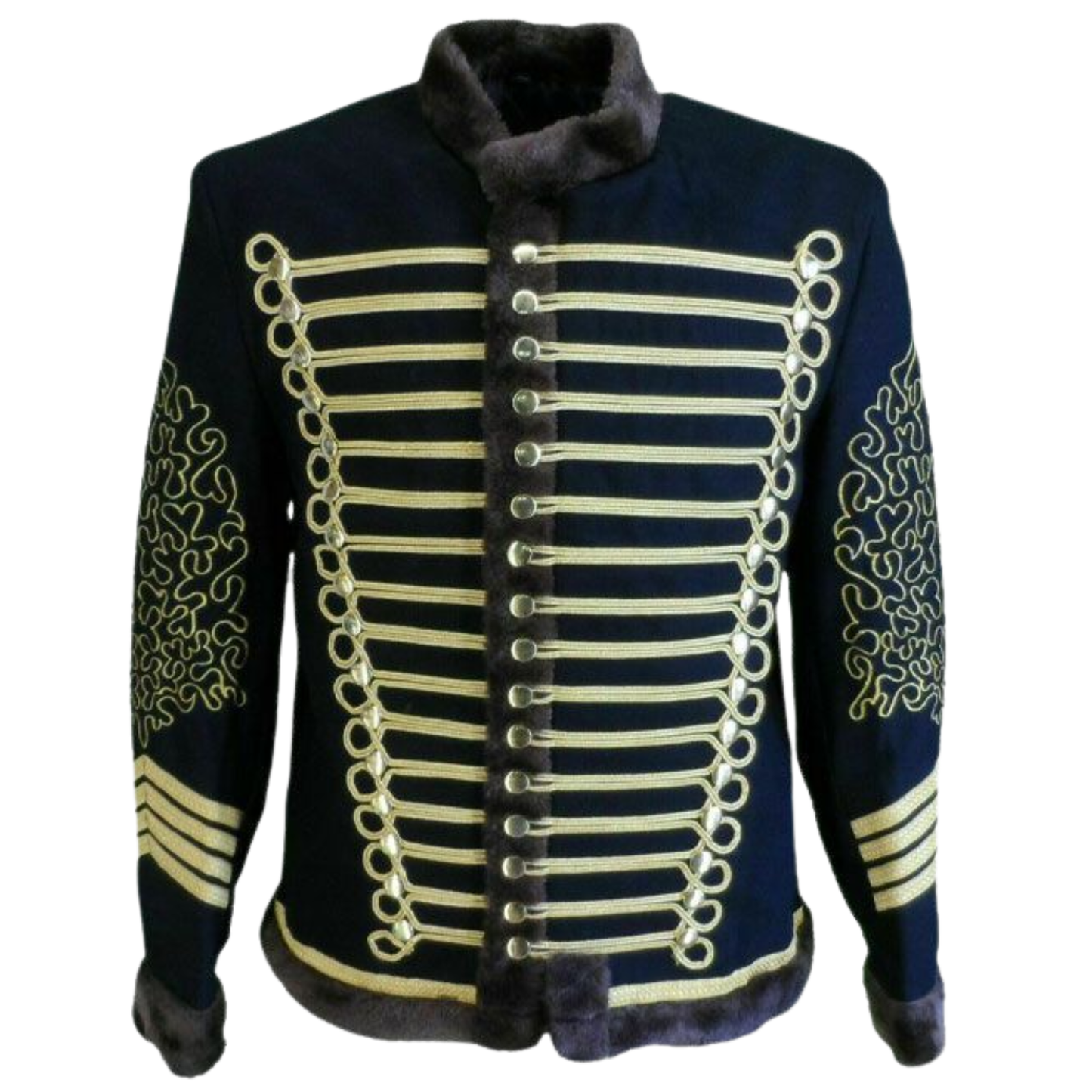 Men's Jimi Hendrix Inspired Military Jacket in Blue Wool | Napoleonic Style Band Jacket
