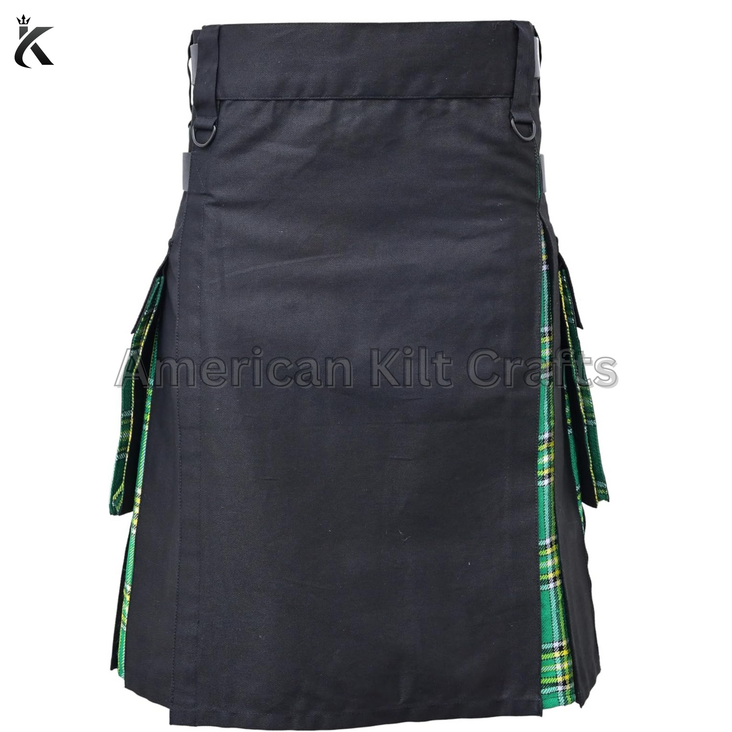 Irish Green Hybrid Tartan Kilt – A Bold Blend of Tradition & Utility