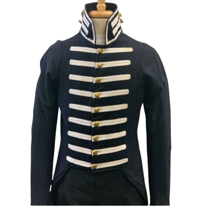 Men's Navy Blue Tunic Wool Coat Militia Legion Tailcoat|| Pre-Civil War Military Uniform