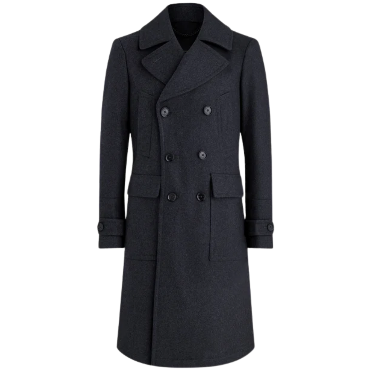 Men's Milford Military Overcoat - Modern Double-Breasted Winter Trench