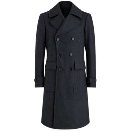 Men's Milford Military Overcoat - Modern Double-Breasted Winter Trench