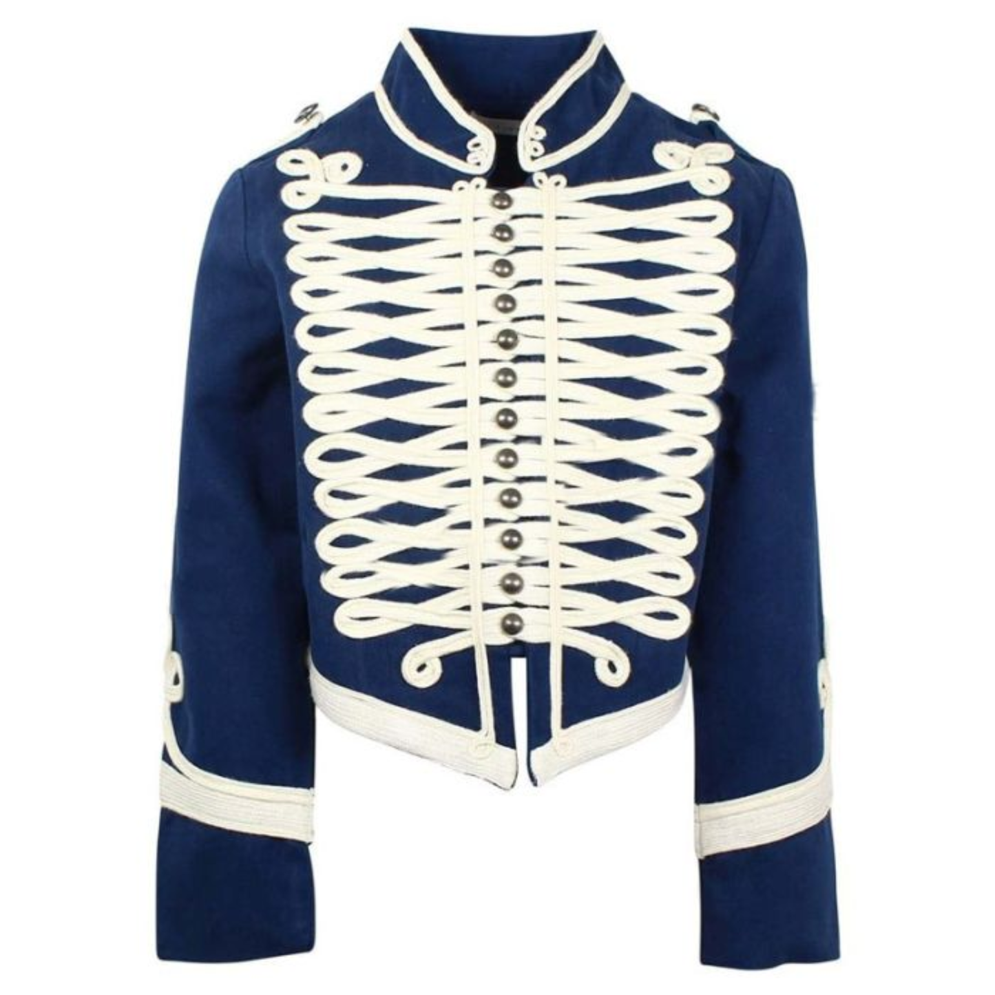 Women's Blue Military Jacket Medium Wool Officer Style- Gothic military jacket