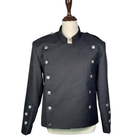 Black Montrose Doublet Kilt Jacket | Traditional Scottish Highland Dress Coat | Men’s Double-Breasted Formal Evening Jacket