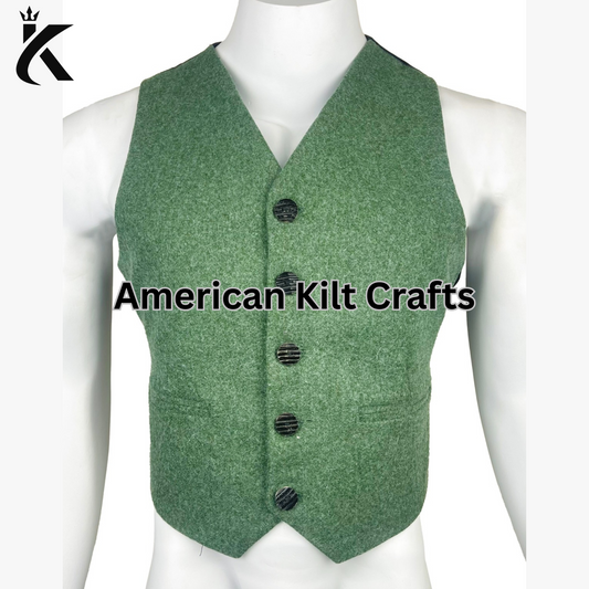 Traditional Green Kilt Vest for Men