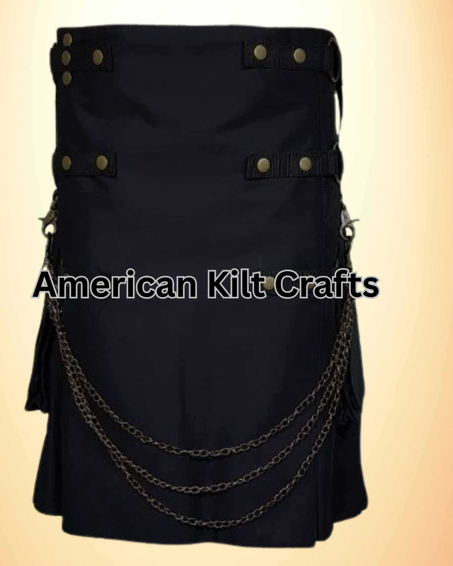 Gothic Fashion Black Utility Kilt for Men – Modern Gothic Kilt