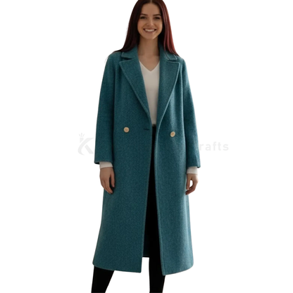Women’s Double Breasted Long Wool Overcoat –  Street Style Coat