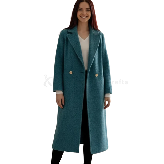 Women’s Double Breasted Long Wool Overcoat –  Street Style Coat