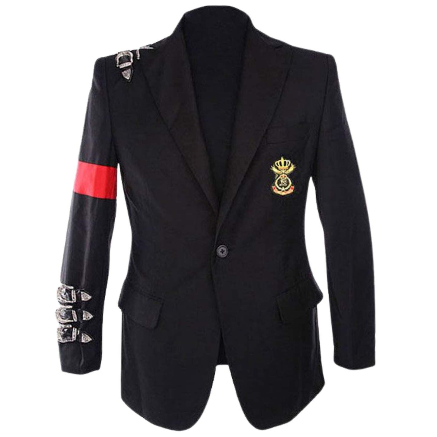 Men's Michael Jackson Informal Bad Buckle Blazer| Black Costume Jacket-Cosplay blazer