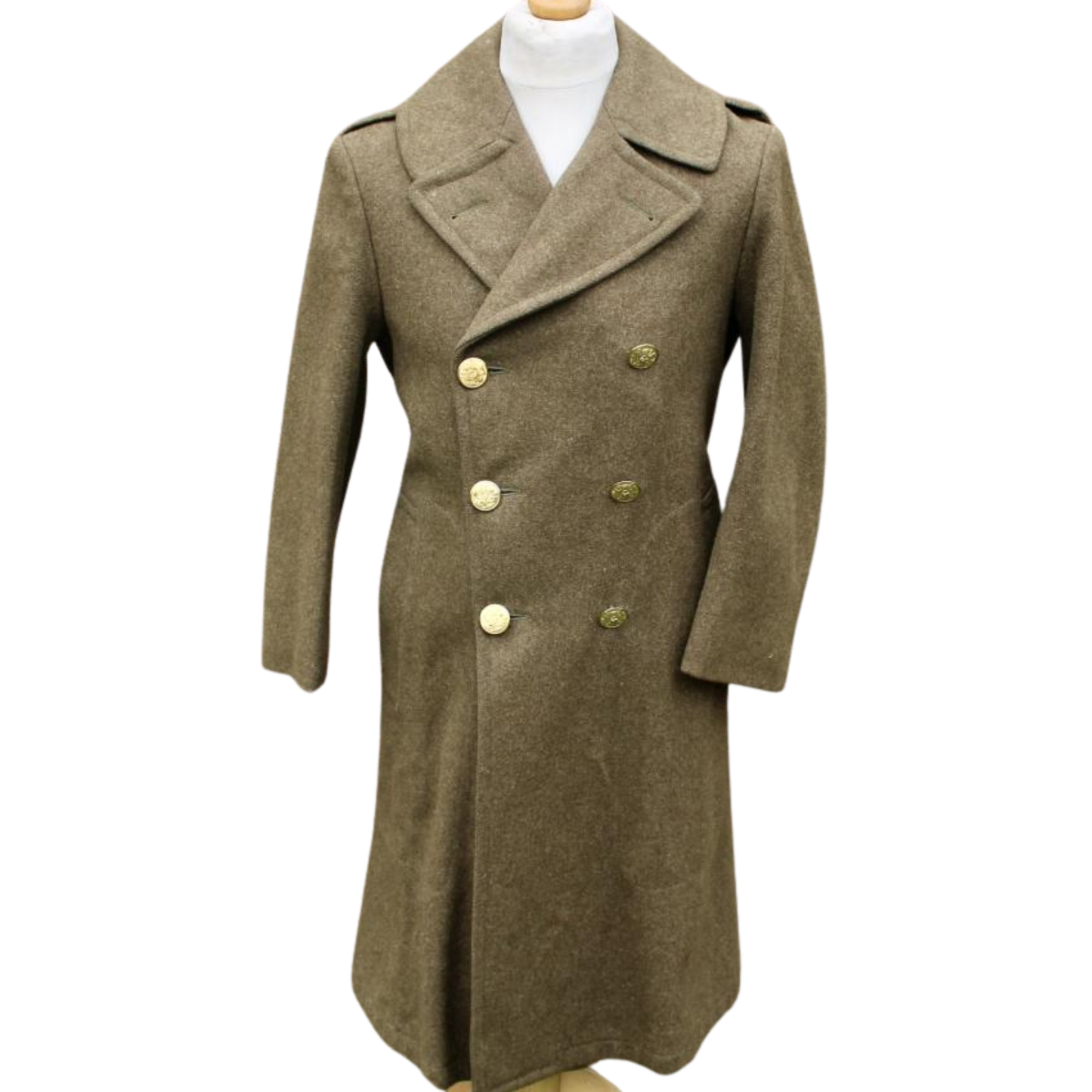 Men’s Heavy Wool Greatcoat - Classic Double-Breasted Military Winter Coat