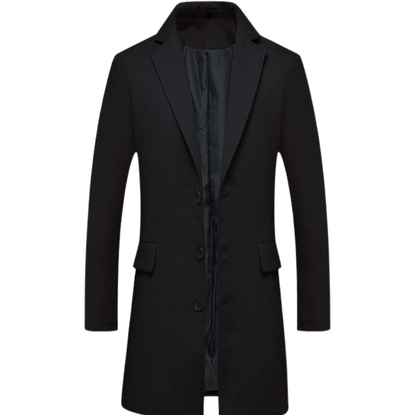 Men’s Classic Single Breasted Mid-Length Wool Trench coat