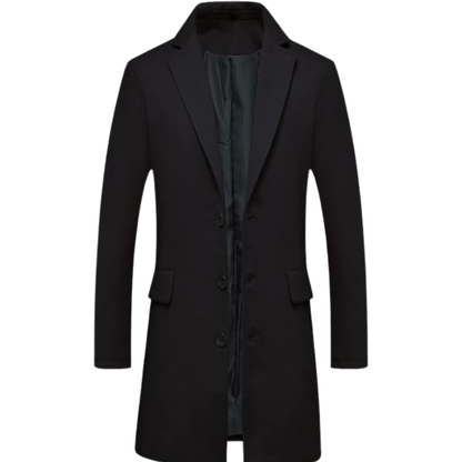 Men’s Classic Single Breasted Mid-Length Wool Trench coat