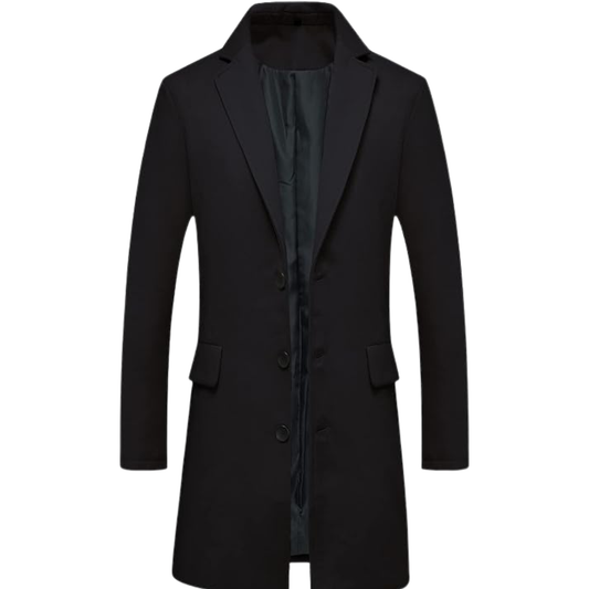 Men’s Classic Single Breasted Mid-Length Wool Trench coat