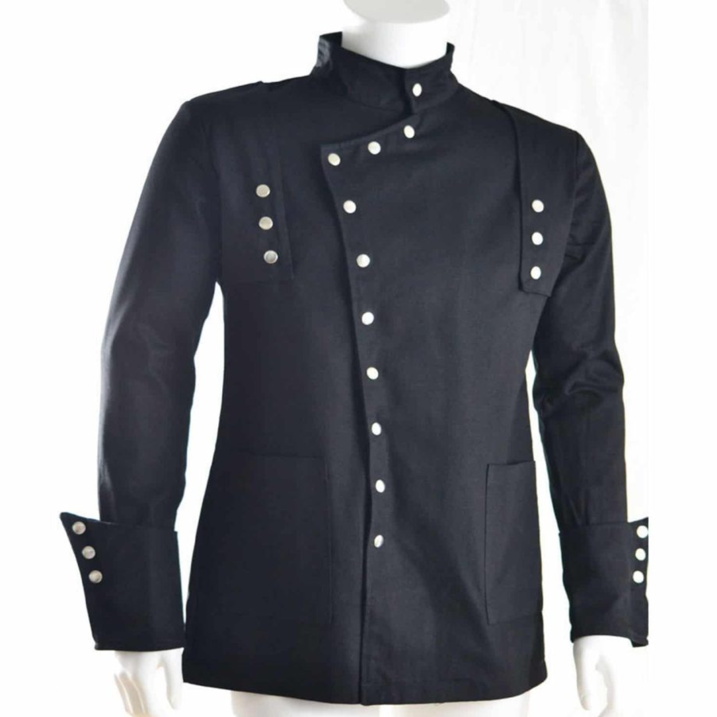 Men's Gothic Military Jacket- Loki Style Heavy Cotton Military Uniform