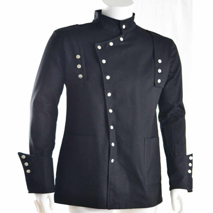 Men's Gothic Military Jacket- Loki Style Heavy Cotton Military Uniform