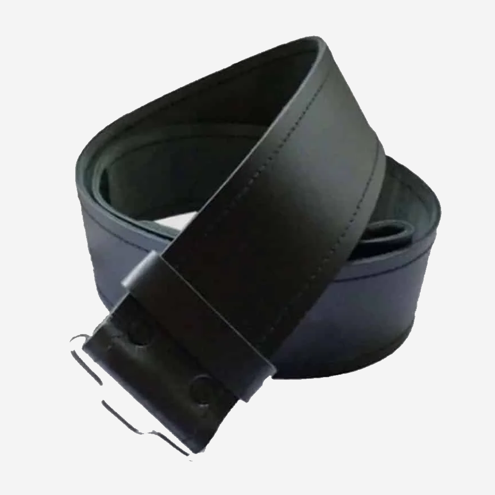 Premium Scottish Plain Black Leather Kilt Belt - High-Quality Traditional Kilt Accessory