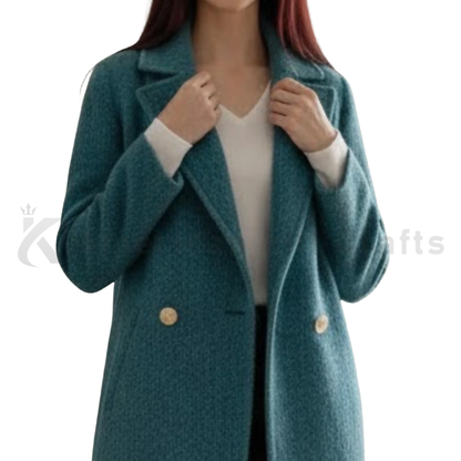 Women’s Double Breasted Long Wool Overcoat –  Street Style Coat
