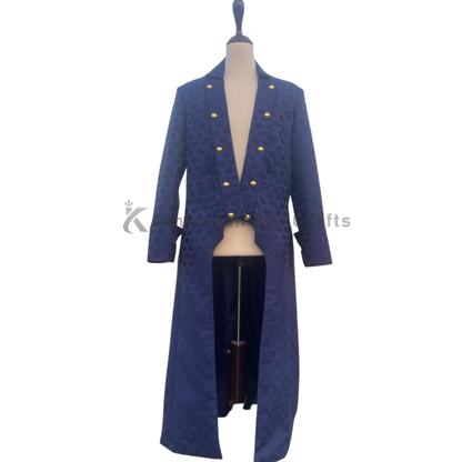 Men’s Steampunk Navy Trench Coat | Victorian Gothic Tailcoat Jacket | Vintage Military Frock Coat Costume | Retro Cosplay & Theater Uniform