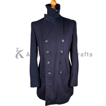 German Naval Peacoat – Heavy Wool Double-Breasted Vintage Coat