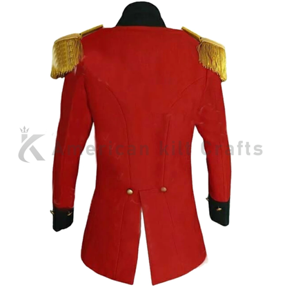 Men's Red Victorian Military Cosplay Jacket-Medieval cosplay costume