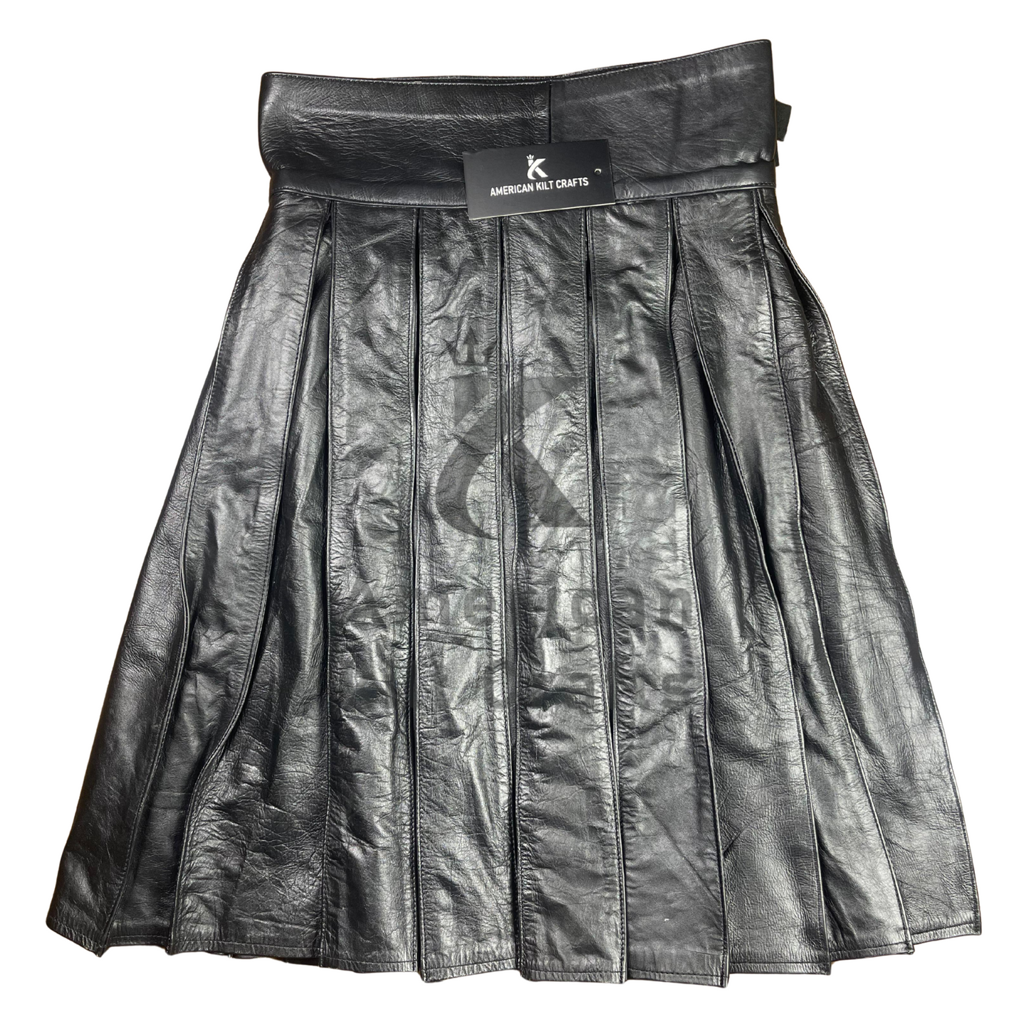 Men’s Black Leather Kilt with Sporran – Gothic Steampunk Highland Utility Kilt