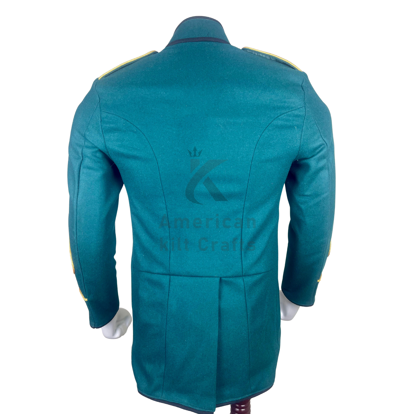 Men’s Green Hussar Tailcoat Jacket | Military Parade Tunic with Gold Braid | Vintage Marching Band & Historical Costume