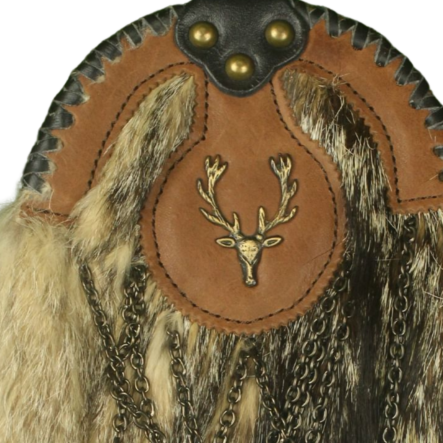 Premium Real Fur Scottish Sporran with Leather Tassels – Highland Dress Kilt Accessory