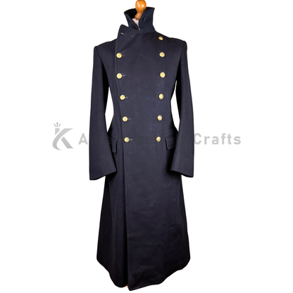 1943 WW2 doe skin coat| Royal Navy Officer’s Greatcoat Navy blue Wool