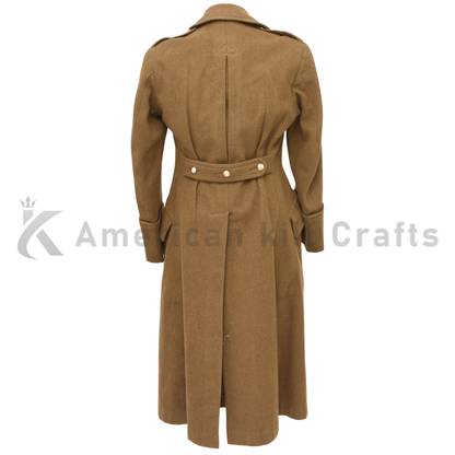 Men's British Military Heavy Wool Greatcoat - 1951 Double-Breasted Winter Coat