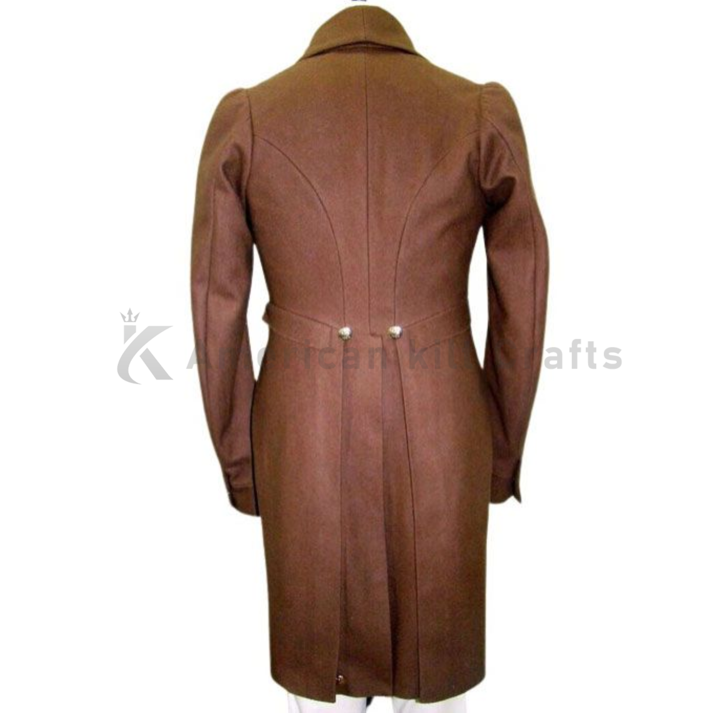 Men’s Regency Tailcoat 1810–1830 Brown Wool Double Breasted|Historical Gentleman Coat