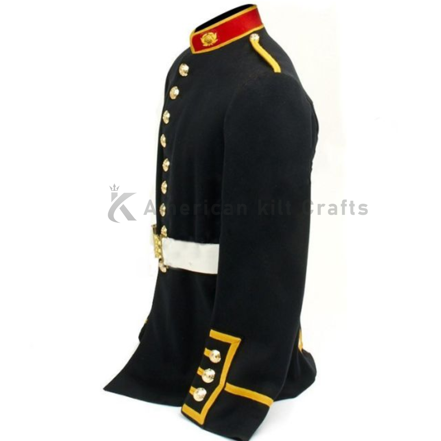 Men's British Royal Marines Wool Uniform Jacket | Black Military Parade Coat | Ceremonial Officer Tunic