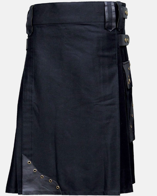 Custom Handmade Box Pleated Hybrid Cargo Kilt