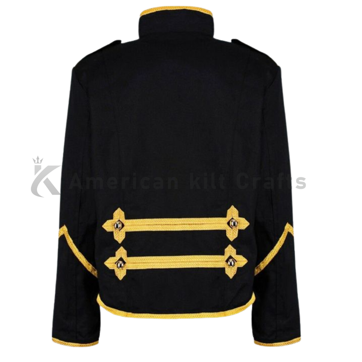 Men’s Black Gold Marching Jacket|Black Parade Military Jacket | Steampunk Punk MCR Drummer Coat |