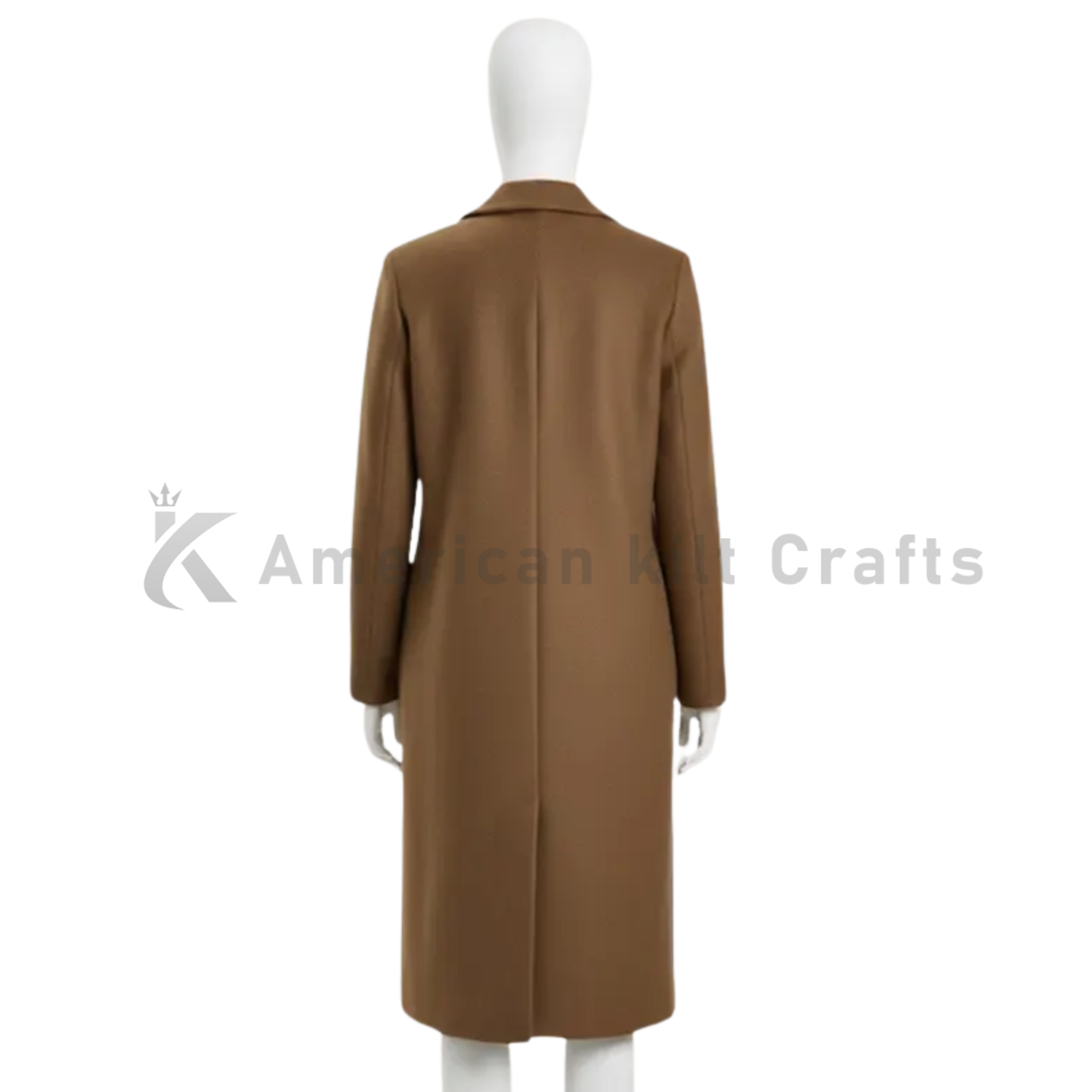 Women's Camel Wool Blend Long Coat - Single Breasted Classic Overcoat | Winter Brown Coat Custom Made