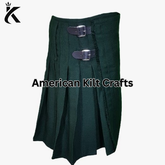 Solid Green 8 Yard 16oz Tartan Kilt for Men
