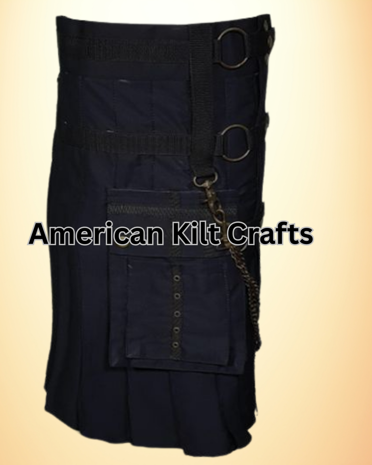 Gothic Fashion Black Utility Kilt for Men – Modern Gothic Kilt