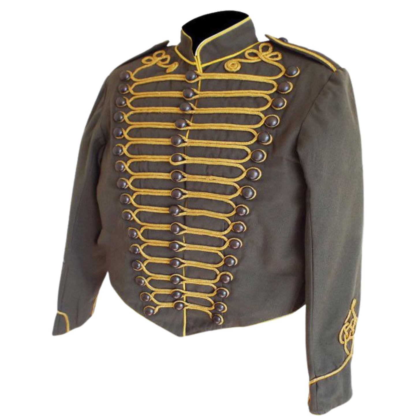 Men's Steampunk Civil War Gray Wool Military Parade Jacket | Vintage Military Coat