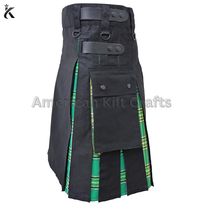 Irish Green Hybrid Tartan Kilt – A Bold Blend of Tradition & Utility