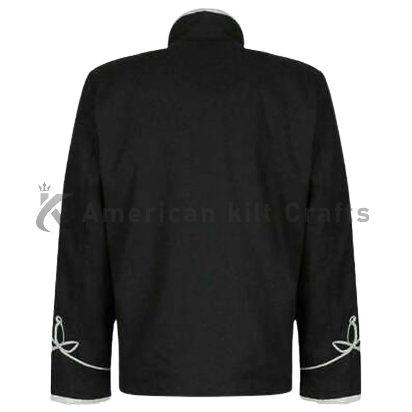 Men's Black Hussar Military Parade Jacket with Epaulettes & Brass Buttons| Custom coat