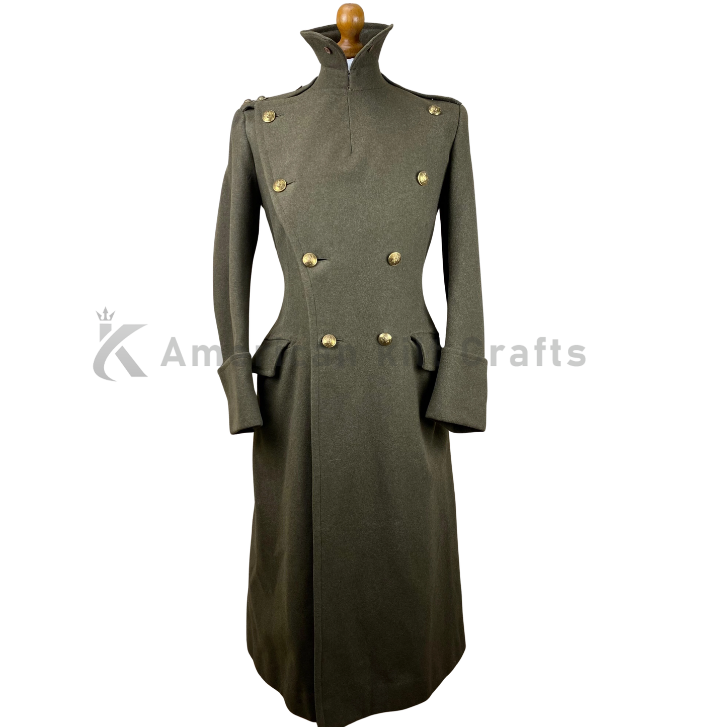 1943 WW2 British Army Officer Wool Greatcoat-bespoke army officer long coat